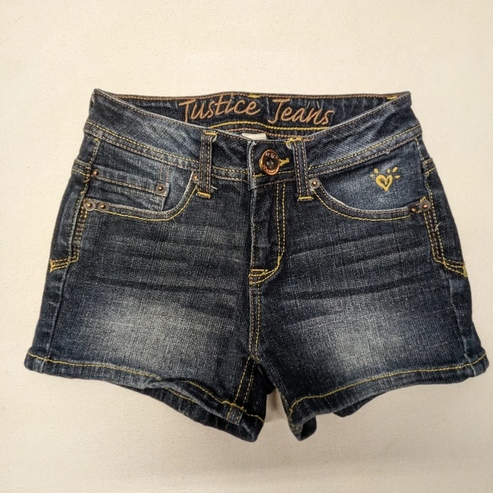 Justice Girls Denim Shorts size 10 small T-1